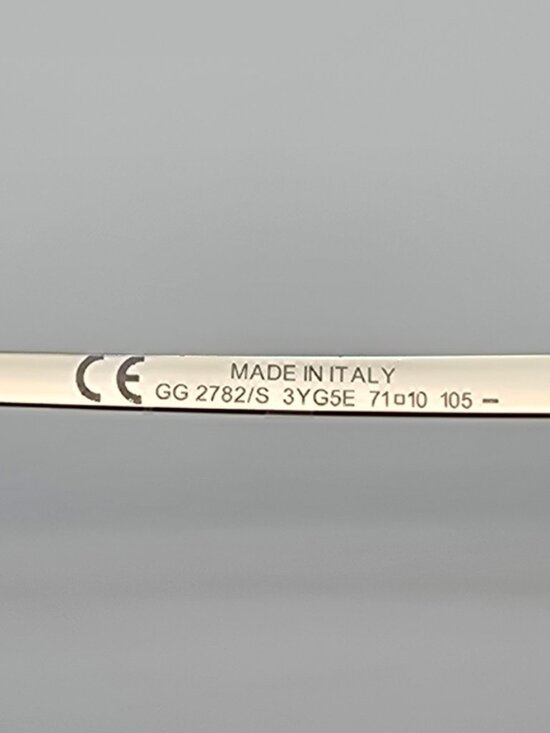 *SOLD* Gucci GG2782/S Gold Frame Brown Gradient Lens Semi-Rimless Sunglasses - Picture 10 of 15